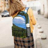 yanfind Children's Backpack Abies Tree Slope  Grass Pine Snow Plant Fir Free Spruce Preschool Nursery Travel Bag