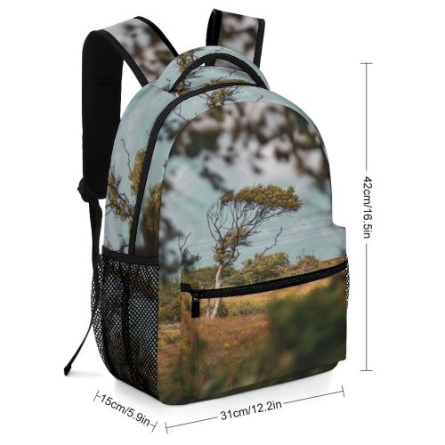 yanfind Children's Backpack Landscape Savanna Lonely Plant Trunk Slufter Storm Pictures Grassland Cocksdorp Outdoors Preschool Nursery Travel Bag