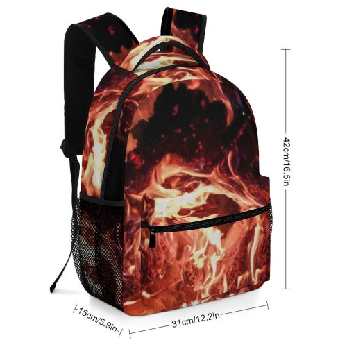 yanfind Children's Backpack Fireplace Blaze Dark Blazing Burn Danger Fire Evening Ash Energy Firewood Flammable Preschool Nursery Travel Bag