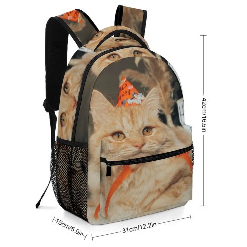 yanfind Children's Backpack Young Stripe Pet Funny Kitten Portrait Curiosity Cute Sit Cat Pretty Preschool Nursery Travel Bag