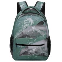 yanfind Children's Backpack Swim Play Vertebrate Marine Bottlenose Cetacea Short Beaked Tucuxi Preschool Nursery Travel Bag