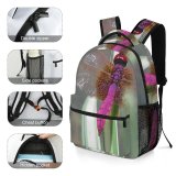 yanfind Children's Backpack Insect Pond Fly Colourful Dragonflies Damseflies Net Winged Insects Invertebrate Hawker Preschool Nursery Travel Bag