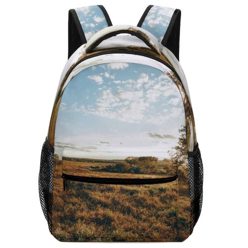 yanfind Children's Backpack Landscape Savanna Plant Wilderness Pictures Grassland Outdoors Stock Free Land Field Preschool Nursery Travel Bag