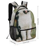 yanfind Children's Backpack Yell Meow Cat Little Roar Grass Kitten Bicolor Pet Fur Whiskers Yelling Preschool Nursery Travel Bag
