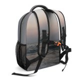 yanfind Children's Backpack Beach Sunset Sea Wave Ocean Horizon Sky Wind Shore Preschool Nursery Travel Bag