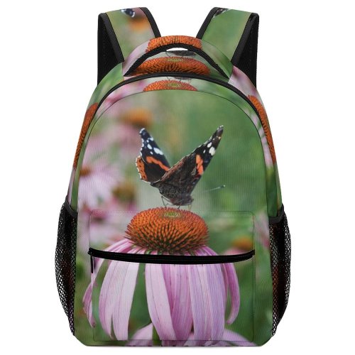 yanfind Children's Backpack Birds Insect Invertebrate Plant  Daisies Daisy Flower Pollen Butterfly Asteraceae Aster Preschool Nursery Travel Bag