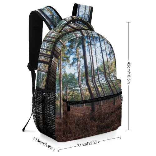 yanfind Children's Backpack Abies Plant Woodland Forest Wilderness  Pictures Outdoors Grey Tree Fir Preschool Nursery Travel Bag