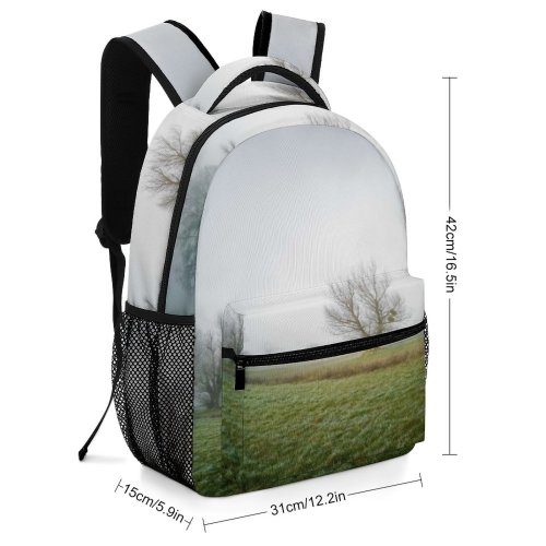 yanfind Children's Backpack Grass Plant Outdoors Landscape Fog Wetzikon Kempten Schweiz Mist Tree Lawn Foggy Preschool Nursery Travel Bag