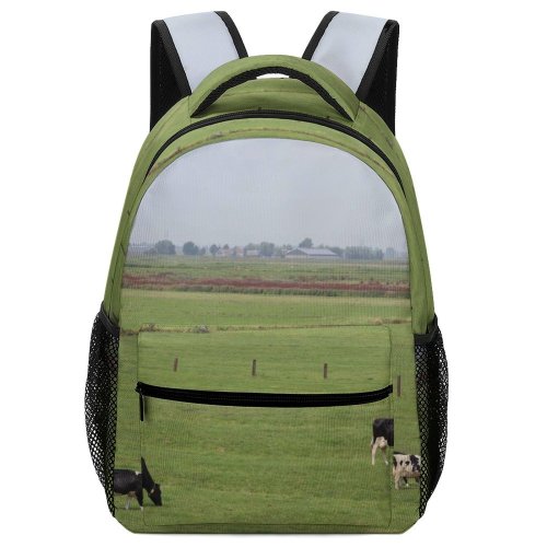 yanfind Children's Backpack Field Grassland Outdoors Cattle Cow Pasture Countryside Farm Rural Holysloot Netherlands Grazing Preschool Nursery Travel Bag