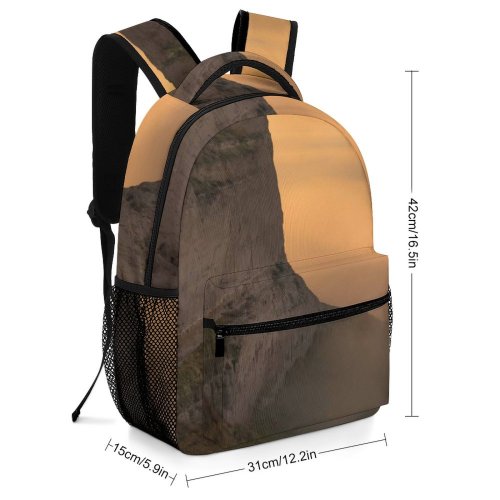 yanfind Children's Backpack Cliff Outdoors Sky Fog Sunrise Mesa Grey Preschool Nursery Travel Bag