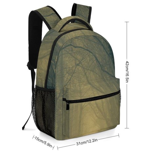 yanfind Children's Backpack Grass Landscape Daylight Fog Dark Outdoors Forest Scenic Trees Woods Pathway Preschool Nursery Travel Bag