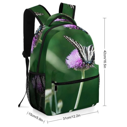 yanfind Children's Backpack Flower Plant  Butterfly Insect Invertebrate Thistle Asteraceae Bee Honey Preschool Nursery Travel Bag