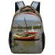 yanfind Children's Backpack Fish Boat Sea Fishing Boats Sand Morecambe Bay Beach Transportation Vehicle Preschool Nursery Travel Bag