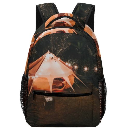 yanfind Children's Backpack Dark Illuminated Lights Tent Grass Adventure Landscape Wood Evening Light Nighttime Garden Preschool Nursery Travel Bag