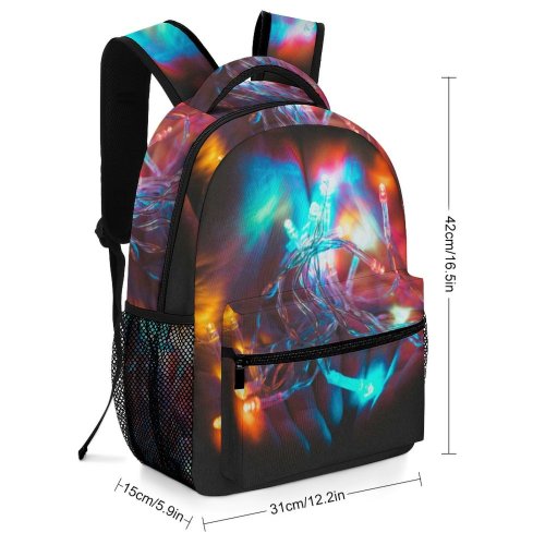 yanfind Children's Backpack Art Energy Colorful Christmas Dark String Decoration Fairy Colours Lights Palm (Hand) Preschool Nursery Travel Bag