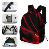 yanfind Children's Backpack Fire Light Effects Abstract Gradient Curves Shapes Colours Lines Transparency Flame Preschool Nursery Travel Bag
