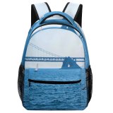 yanfind Children's Backpack Birds  Building Boat Transportation Vehicle Ocean Outdoors Sea Flying Seagull Architecture Preschool Nursery Travel Bag