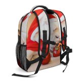 yanfind Children's Backpack  Focus Playful Dog Ornaments Pet Adorable Cute Christmas  Canidae Preschool Nursery Travel Bag