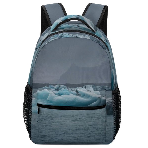 yanfind Children's Backpack Floating Iceberg Beach Arctic Iceland Pictures Outdoors Grey Snow Preschool Nursery Travel Bag