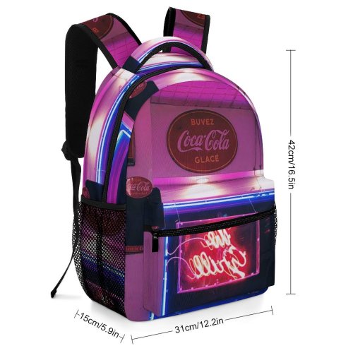 yanfind Children's Backpack Dark Design Coca Illuminated Lights Restaurant Bar Neon Urban Signalise Signage Preschool Nursery Travel Bag