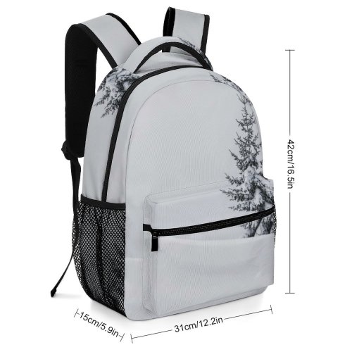 yanfind Children's Backpack Abies Pine Plant Domain Spruce Snowy Storm Pictures Outdoors Austria Grey Preschool Nursery Travel Bag