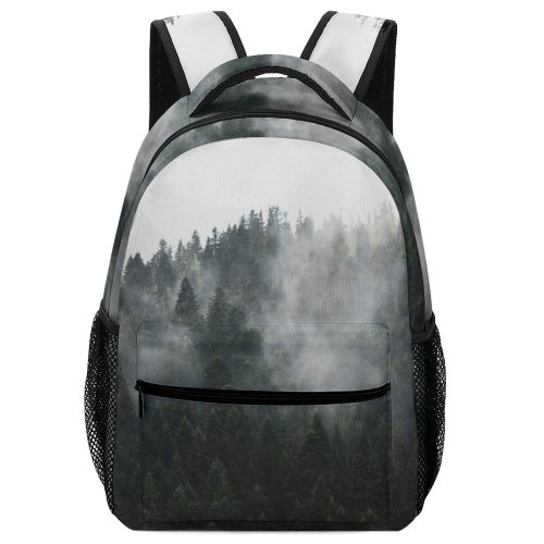 yanfind Children's Backpack Grey Fog Outdoors Tree Abies Fir Plant Mist Abljak Montenegro Conifer Retro Preschool Nursery Travel Bag