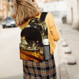 yanfind Children's Backpack  Street City Dark Time Illuminated Lights Downtown Lapse Landscape Traffic Evening Preschool Nursery Travel Bag
