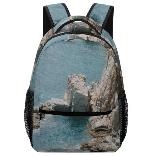 yanfind Children's Backpack Bay Rocky Landscape Travel Island Beach Turquoise Outdoors Scenic Seashore Cliff Preschool Nursery Travel Bag