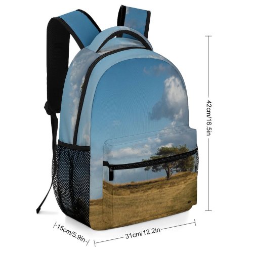 yanfind Children's Backpack Field Outdoors Grassland Savanna Tree Sky Landscape Plant Netherlands Cloud Explore Outside Preschool Nursery Travel Bag