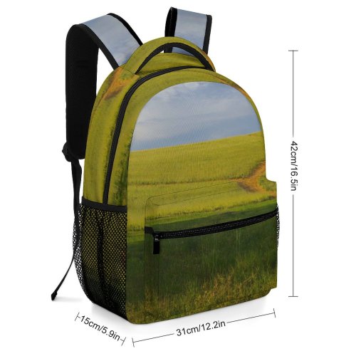 yanfind Children's Backpack Field Grassland Outdoors Countryside Land Grass Plant Landscape Farm Meadow Rural Scenery Preschool Nursery Travel Bag