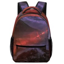 yanfind Children's Backpack Eruption Landscape Sunrise Pictures Outdoors Light  Volcano Sky Preschool Nursery Travel Bag