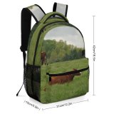 yanfind Children's Backpack Cattle Cow Field Grassland Outdoors Countryside Farm Meadow Rural Pasture Ranch Grazing Preschool Nursery Travel Bag