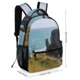 yanfind Children's Backpack Cliff Outdoors Promontory Scenery Rock Landscape Ocean Sea Grass Plant Preschool Nursery Travel Bag