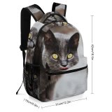 yanfind Children's Backpack Outdoors Cat Eyes Face Grey Fur Whiskers Daytime Wildlife Preschool Nursery Travel Bag