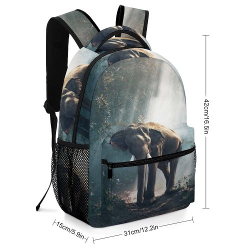 yanfind Children's Backpack Forest Desktop Grass Landscape Daylight Elephant Wildlife Outdoors Woods Trees Preschool Nursery Travel Bag