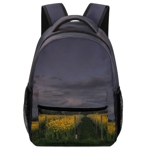 yanfind Children's Backpack Field Outdoors Grassland Oppenheim Grey Countryside Farm Rural Meadow Sky  Colorful Preschool Nursery Travel Bag