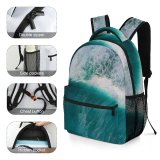 yanfind Children's Backpack Above From Seafoam  Sea H O Ocean  Turquoise Bird's Aerial Preschool Nursery Travel Bag