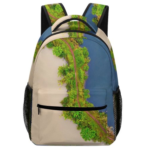 yanfind Children's Backpack Geography Beautiful Sand Footage Margin Grass Landscape Daylight Travel Island Beach Growth Preschool Nursery Travel Bag