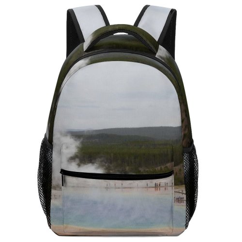 yanfind Children's Backpack Eruption National West Pictures Outdoors Stock Grey Wyoming Free Prismatic Spring Preschool Nursery Travel Bag