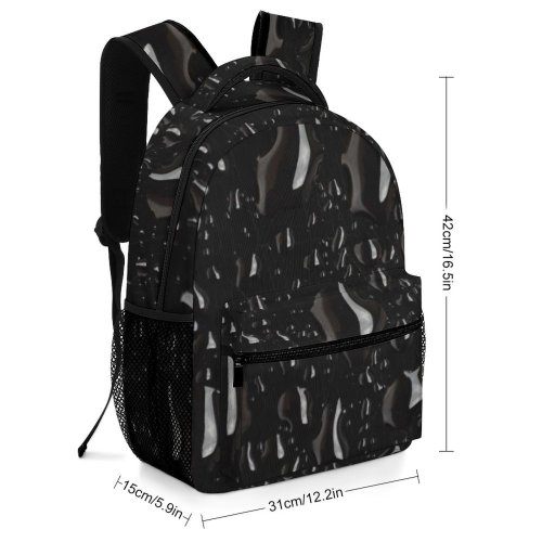 yanfind Children's Backpack Dark H Droplets Glass O Texture Drops Liquid Preschool Nursery Travel Bag