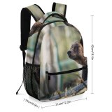 yanfind Children's Backpack  Focus Forest Wild Grizzly Depth Field Wildlife Fur  Outdoors Woods Preschool Nursery Travel Bag