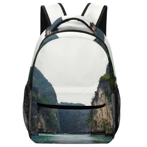 yanfind Children's Backpack Boats Clear Tourism Vacation Wood Adventure Landscape Daylight Mountains Travel Formations Island Preschool Nursery Travel Bag