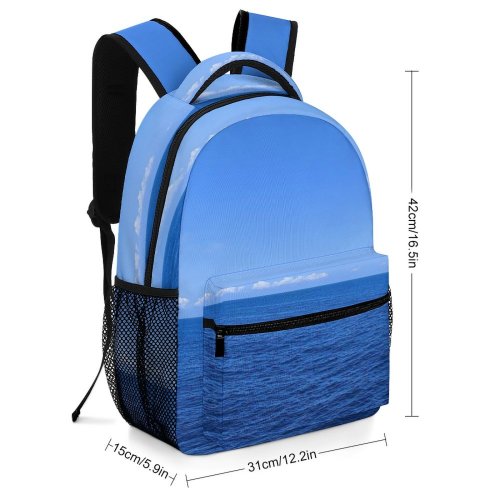yanfind Children's Backpack Horizon Outdoors Sky Ocean Sea Azure Scenery Preschool Nursery Travel Bag