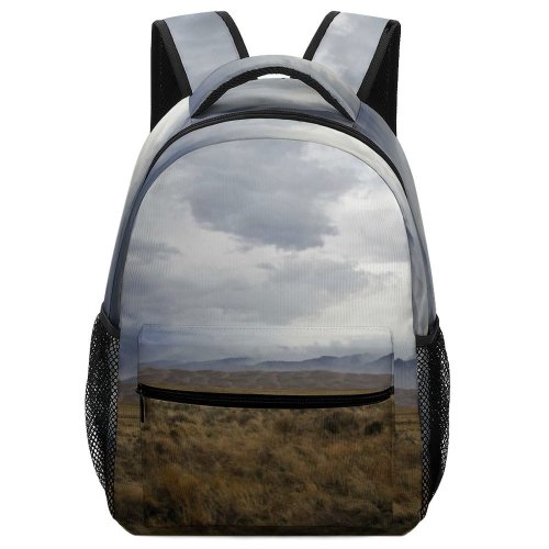 yanfind Children's Backpack Landscape Horizon Fields Storm Pictures Grassland Cloud Outdoors Grey Grass Preschool Nursery Travel Bag