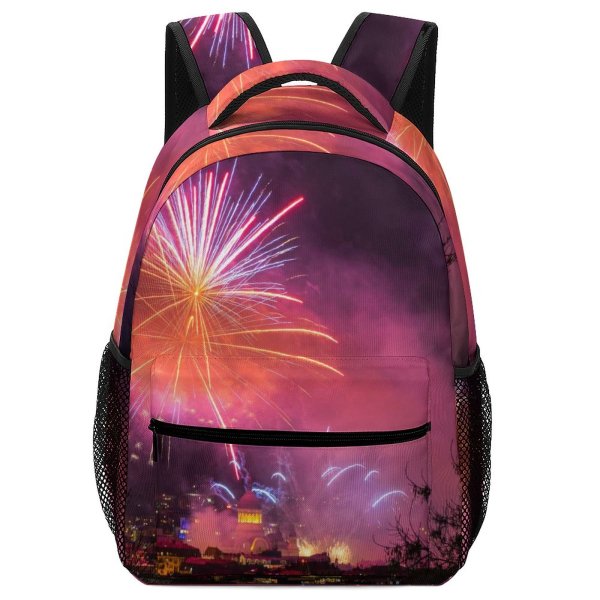 yanfind Children's Backpack Festival Evening Year Colorful Year's Explosion Lights Eve Night Display Fireworks Preschool Nursery Travel Bag