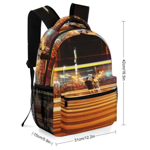 yanfind Children's Backpack Fast Streaks Road Crossing Zebra Evening Lane Street City Light Exposure Lights Preschool Nursery Travel Bag