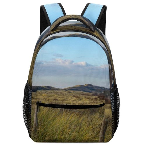 yanfind Children's Backpack Field Grassland Countryside Hill Vlissingen Netherlands Plant Mound Grass Outdoors Sand Dunes Preschool Nursery Travel Bag