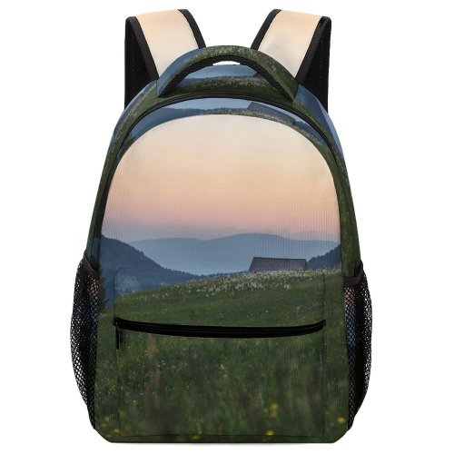 yanfind Children's Backpack Abies Field Tree Grass Rural Plant Fir Free Outdoors Farm Grassland Preschool Nursery Travel Bag