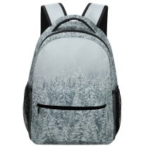 yanfind Children's Backpack Grey Snow  Outdoors Frost Winter Forest Christmas Tumblr Cool HQ Desktop Preschool Nursery Travel Bag