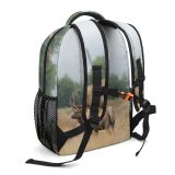 yanfind Children's Backpack Outdoors Landscape Deer Stag Buck Meadow Antlers Hayfield Grass Wild Wildlife Elk Preschool Nursery Travel Bag